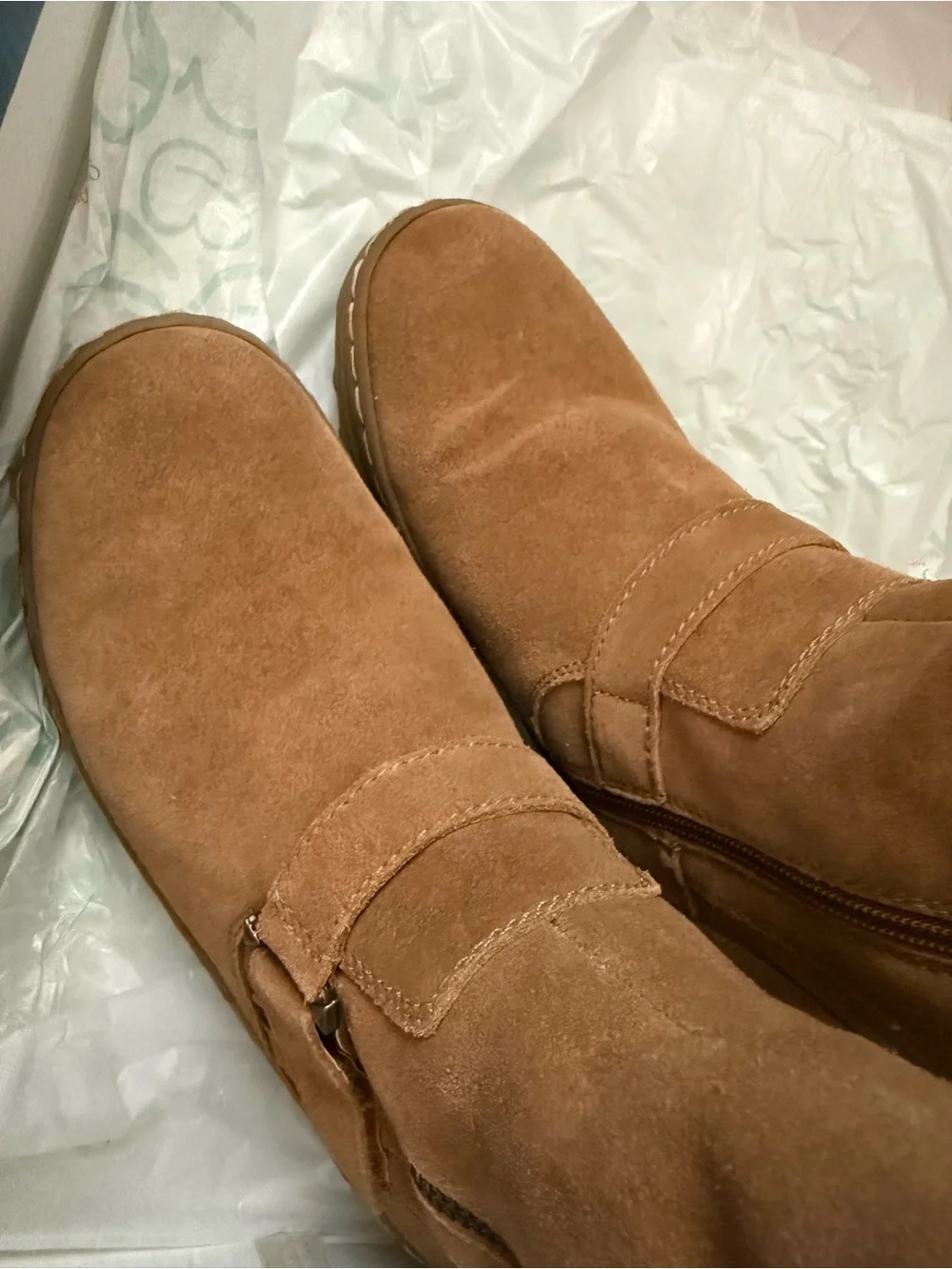 BareTraps Tan Suede Over-the-Knee Boots with Knit Cuff